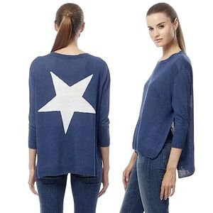 360Sweater Aruna 100% Linen Star Back Sweater size S